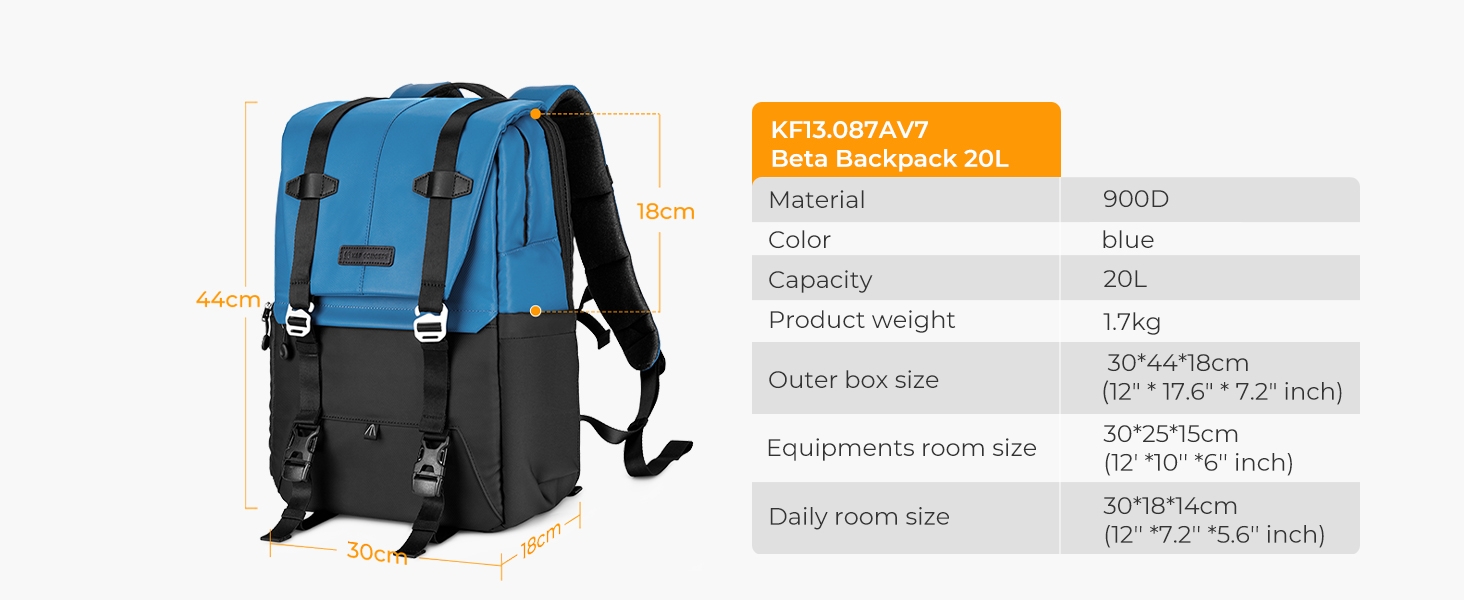 Balo máy ảnh KF KF13.087 V7 Blue