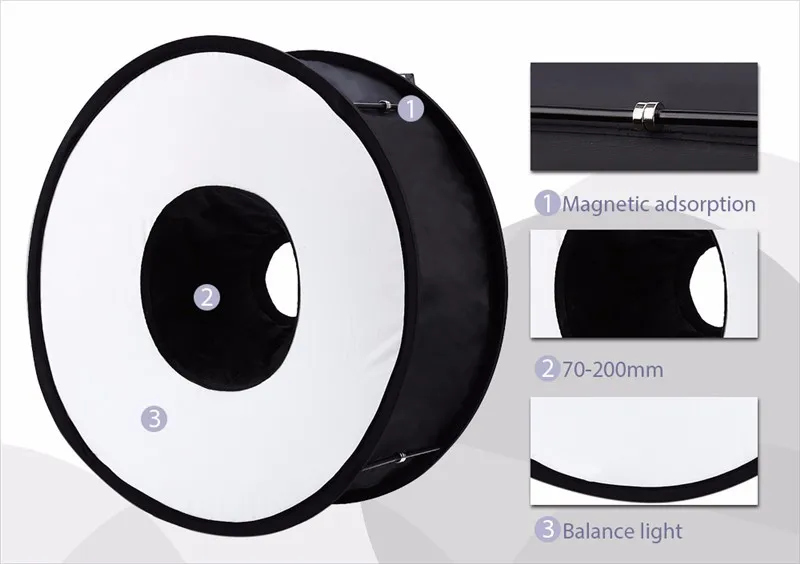 Ring softbox 45cm Jinbei For Speedlite - gắn trực tiếp, có thể gấp gọn