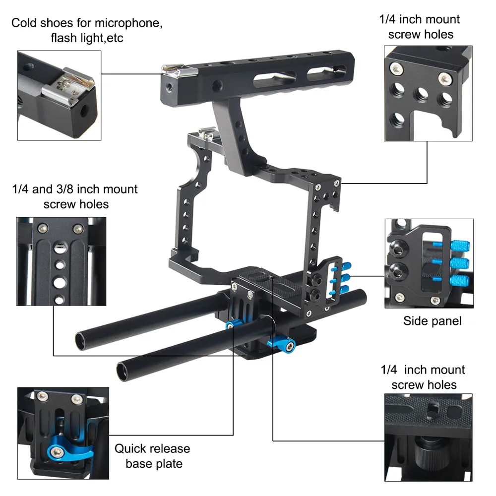 Tay cầm chống rung quay phim Yelangu camera Cage C5 - Handheld Stabilizer