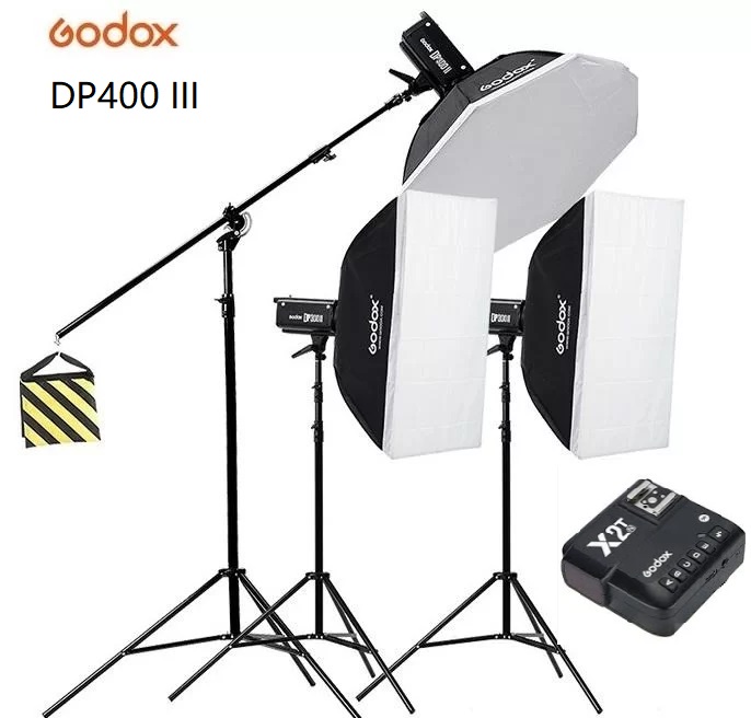 Bộ 3 đèn flash chụp ảnh Godox DP400 III