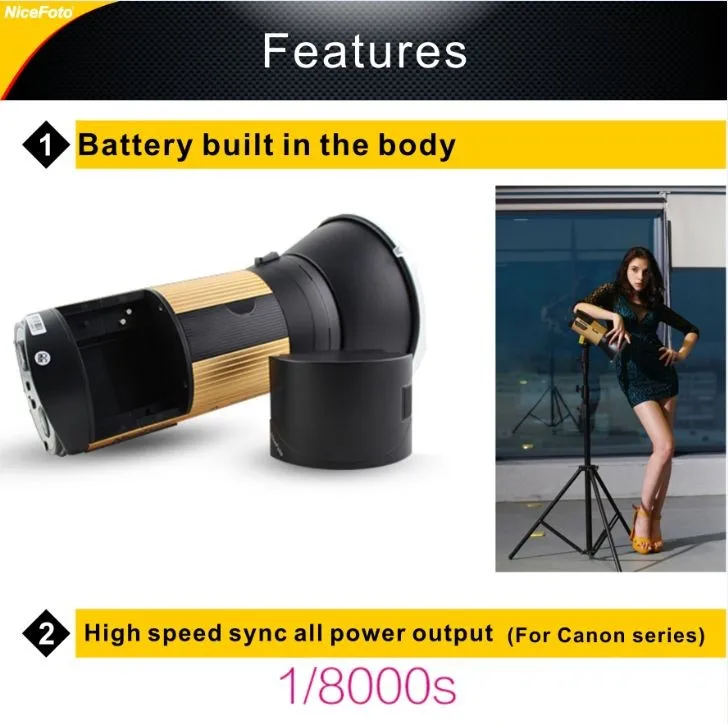 Đèn ngoại cảnh NiceFoto HS600C 600W HSS TTL 1/8000S