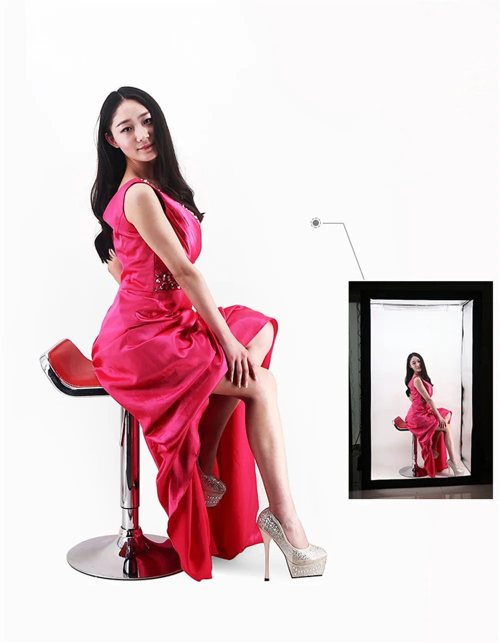 Hộp chụp sản phẩm, người mẫu thời trang cỡ lớn 130x100x200cm