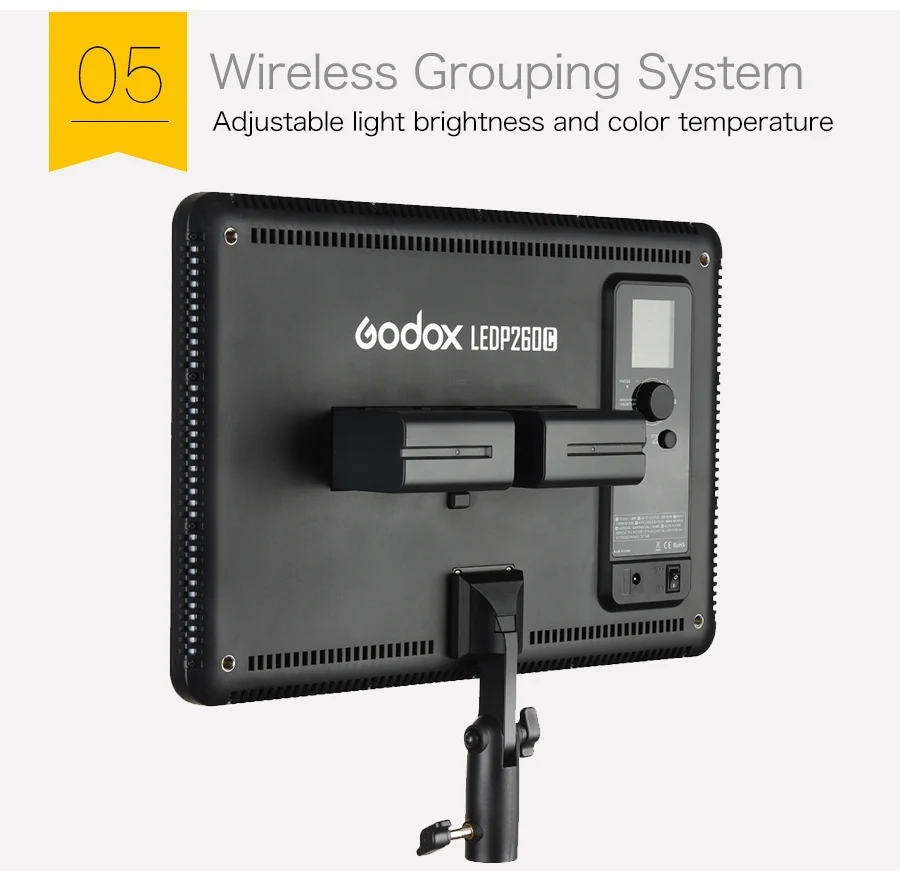 Led Godox P260C kèm Adapter