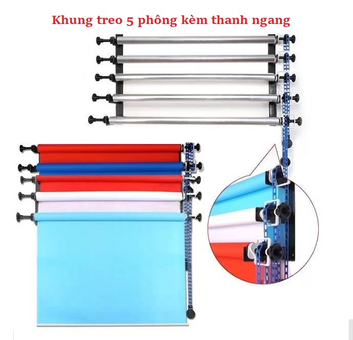Khung treo phông 5 xích kèm thanh ngang 3m