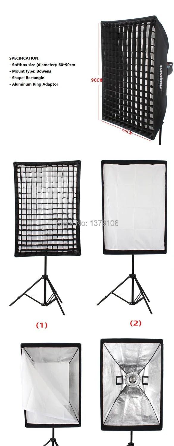 Softbox Tổ Ong Grid Godox 60x90cm Bowen mount