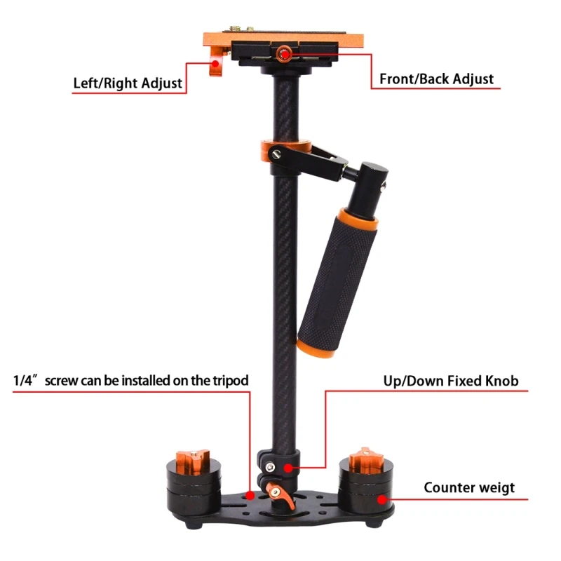 Tay cầm quay phim Yelangu steadicam S60T Orange Mini pro Carbon fibre