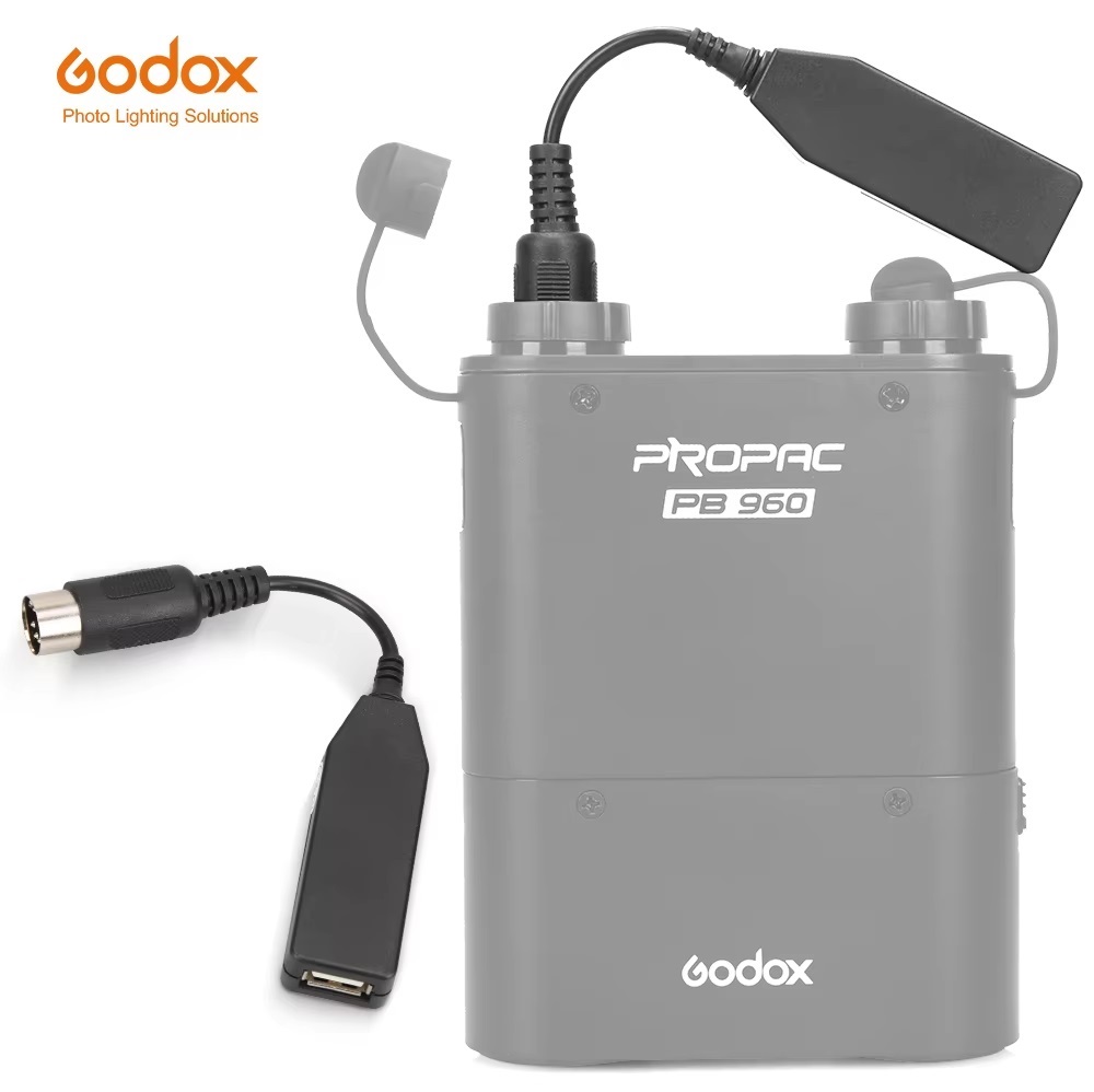 Cáp Godox PB-USB PROPAC PB960 Battery Pack Power Converter Cable for Smart Cell Phone Laptop
