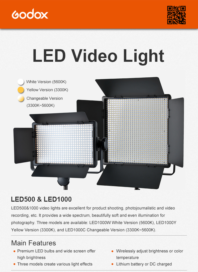 Đèn Godox Professional LED Video Light LED500c