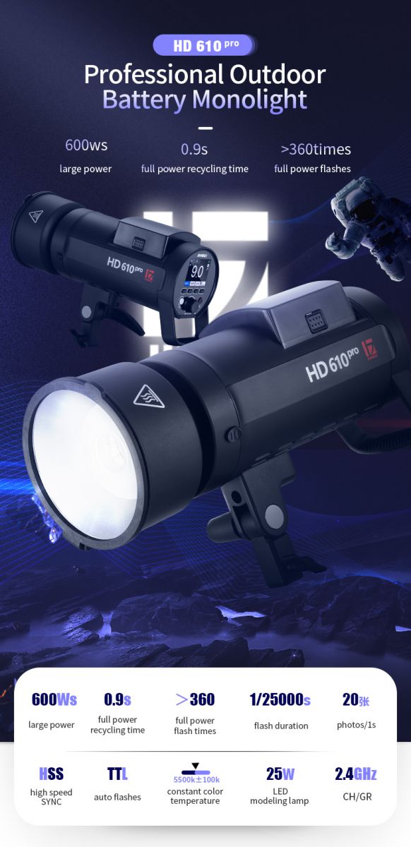 Đèn flash ngoại cảnh Jinbei HD 610 pro