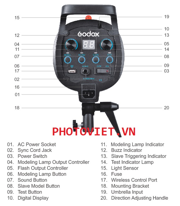 Đèn Studio GODOX QS600 công suất 600W