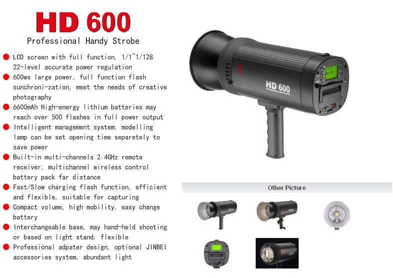 ĐÈN CHỤP NGOÀI TRỜI JINBEI HD -600