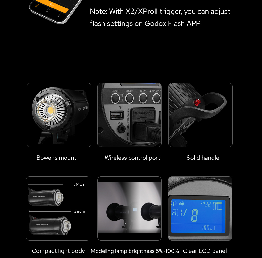 Đèn flash studio Godox SK300II-V Chính hãng