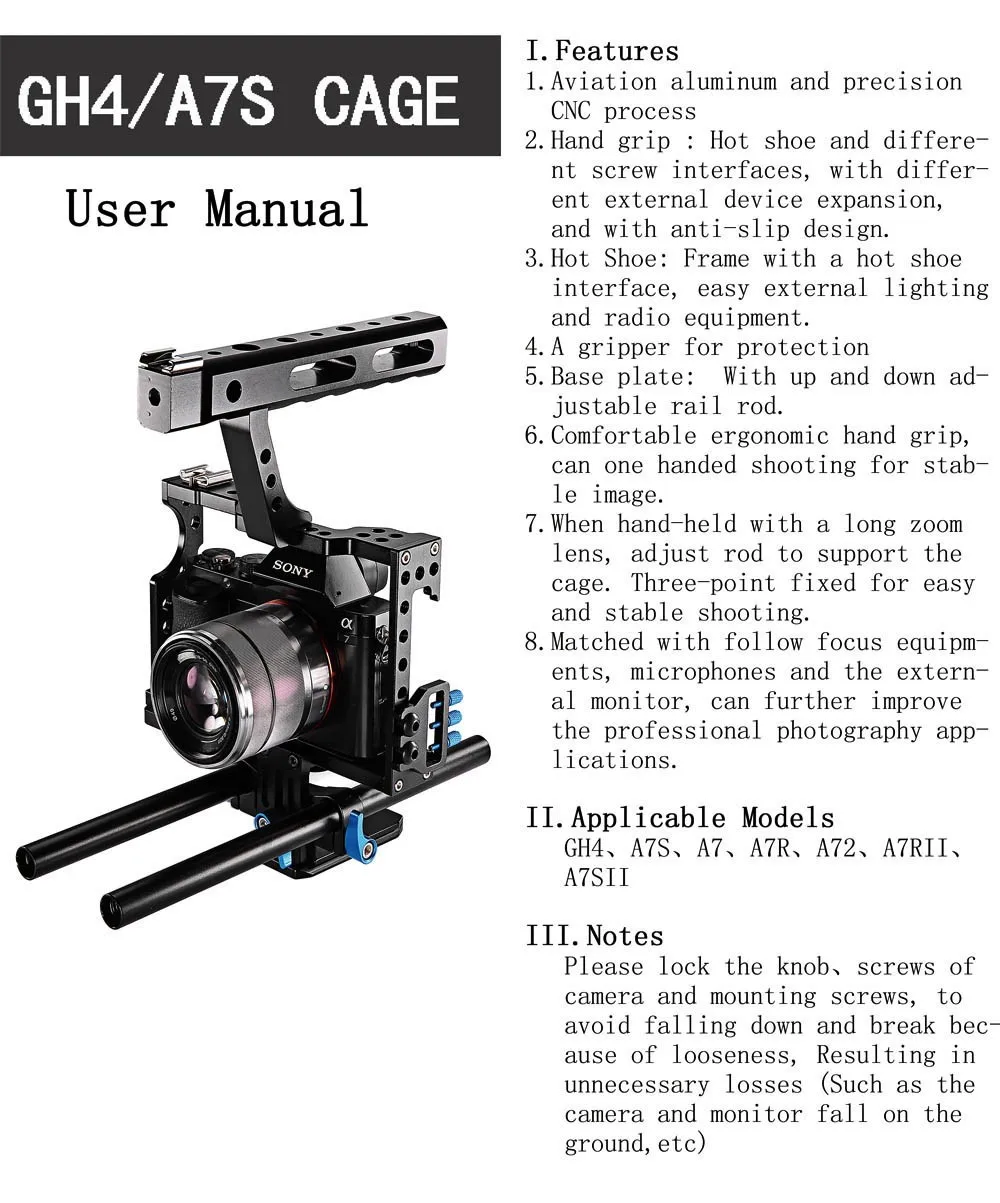 Tay cầm chống rung quay phim Yelangu camera Cage C500 - Handheld Stabilizer