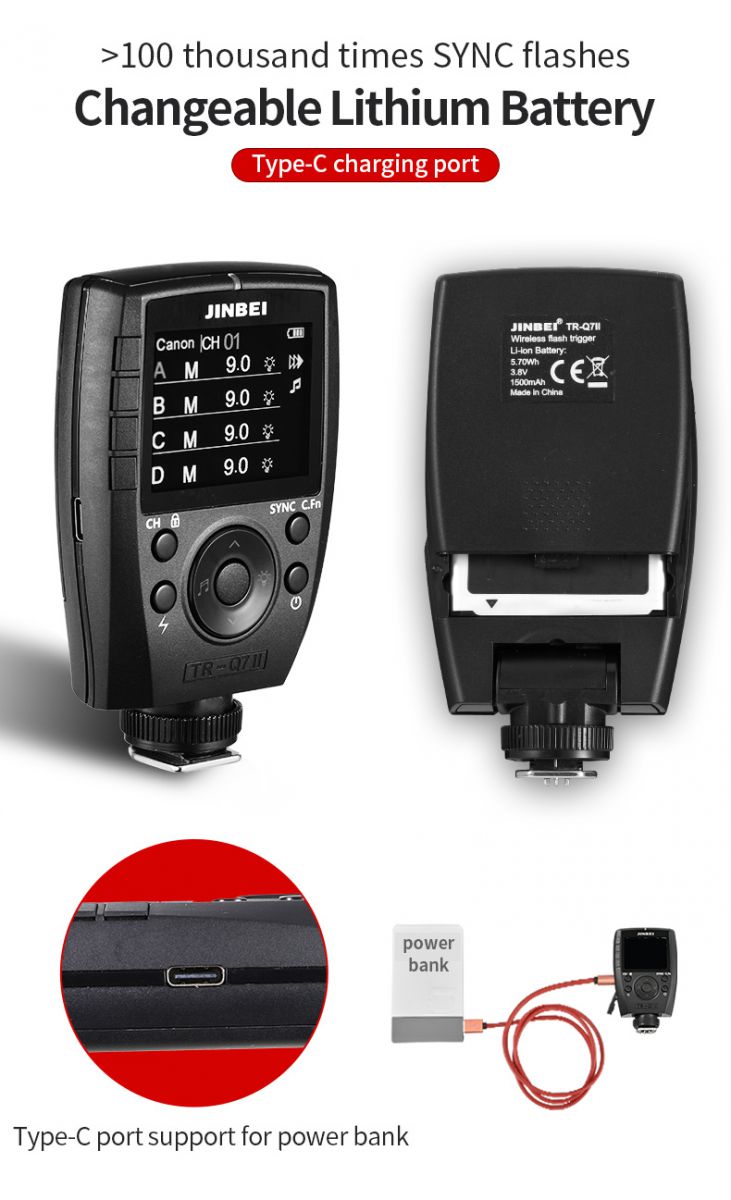Trigger điều khiển đèn Jinbei TR-Q7II tích hợp