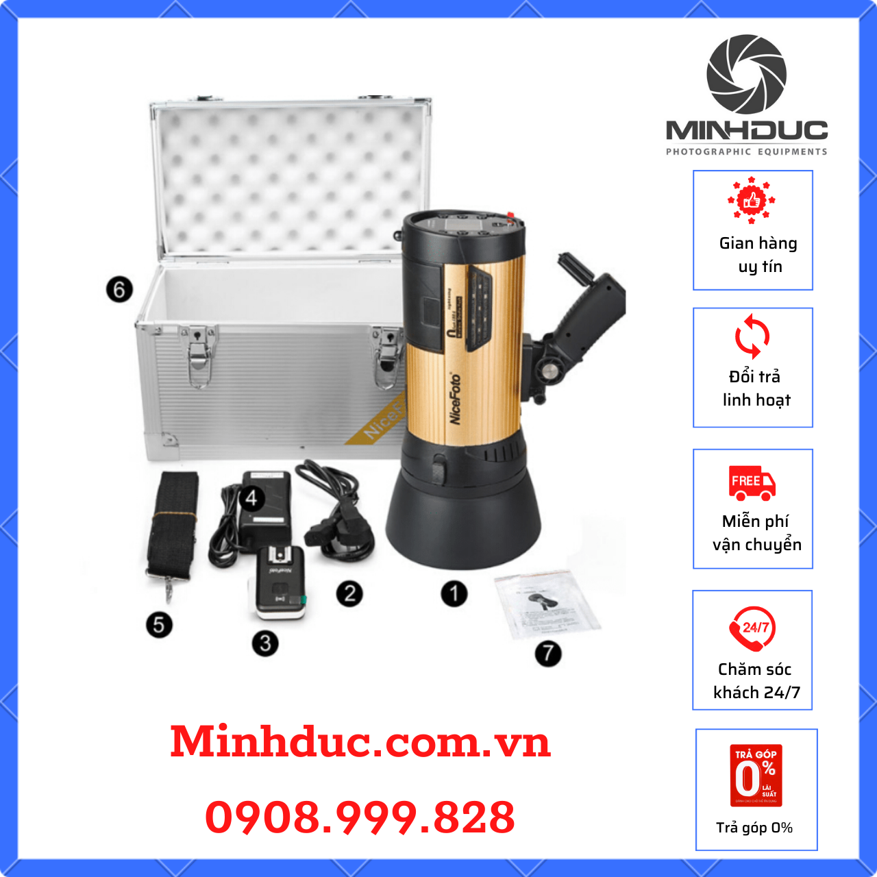 Đèn ngoại cảnh NiceFoto N-Flash 480A Portable Wireless + Trigger