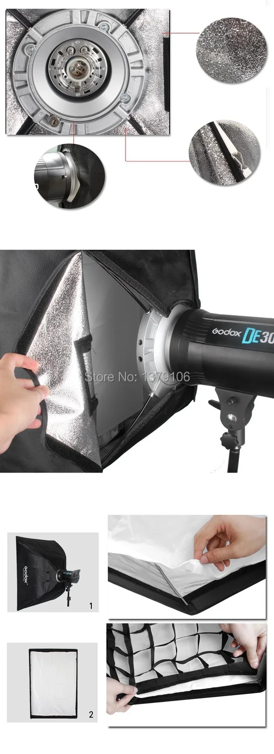 Softbox Tổ Ong Grid Godox 60x90cm Bowen mount
