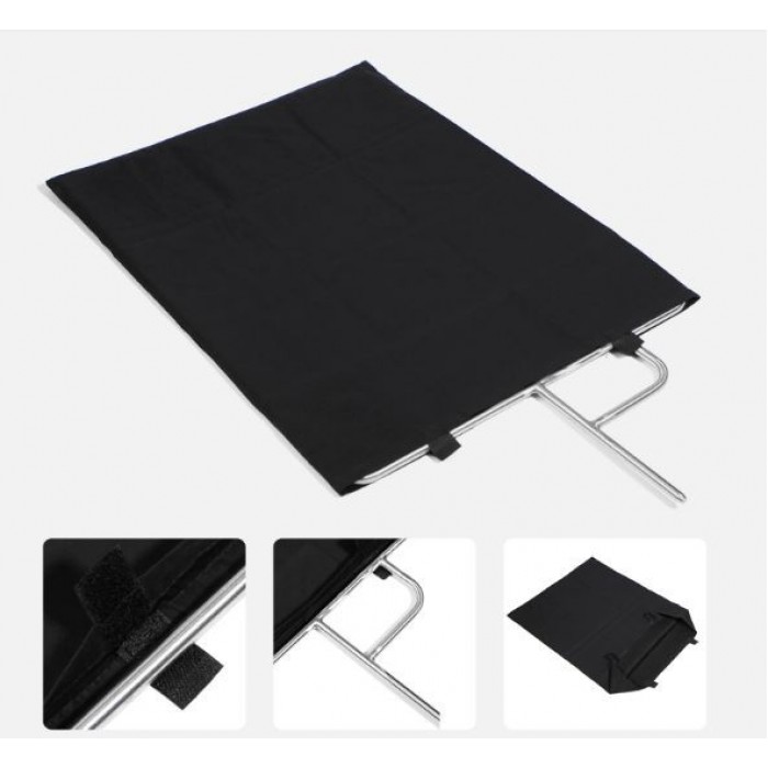Khung cờ - Tay cờ chắn sáng vải đen 75x90cm