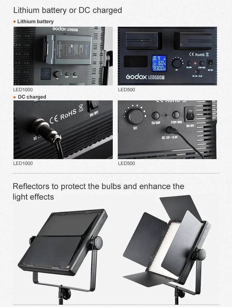 Đèn Godox Professional LED Video Light LED1000w - 5600k