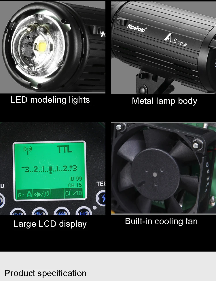 Đèn flash Nicefoto A8 800w TTL HSS 1/8000S