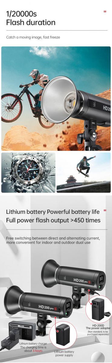 Đèn flash ngoại cảnh Jinbei HD 200 pro
