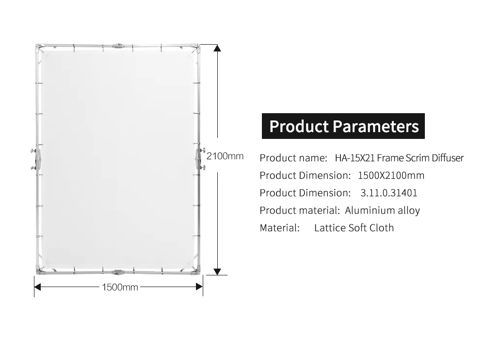 Bộ khung tản sáng Jinbei 150x210 cm ( chưa bao gồm chân )