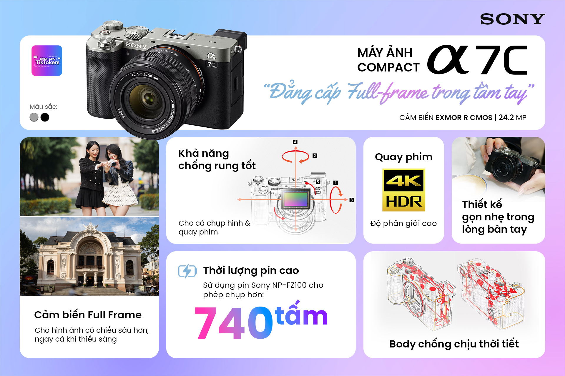 Máy ảnh Sony Alpha A7C (Silver, Body Only)