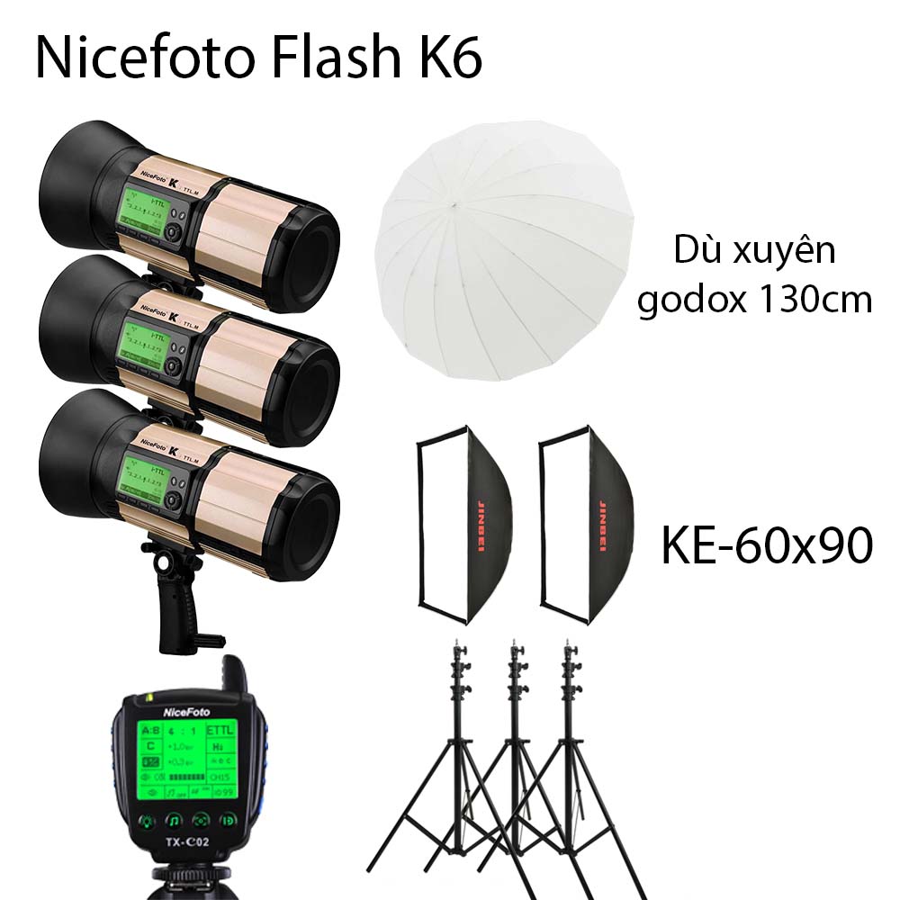 Combo đèn ngoại cảnh Nicefoto K6 kit 3