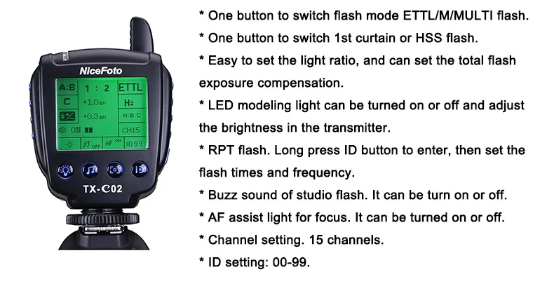 Đèn flash Nicefoto A8 800w TTL HSS 1/8000S