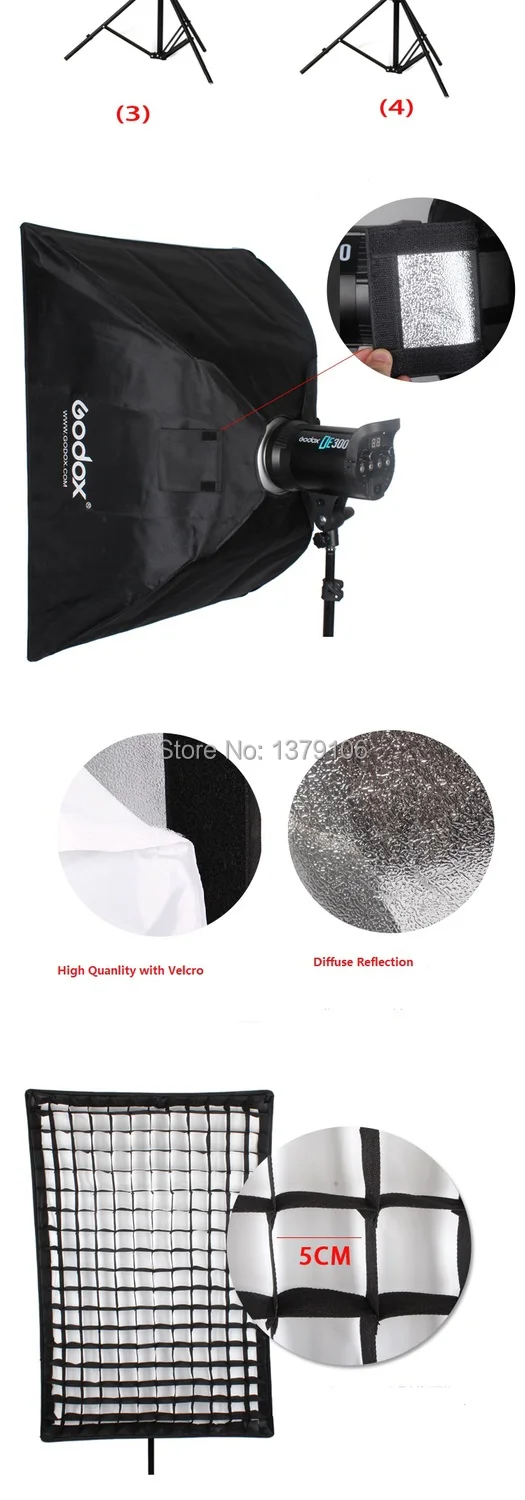 Softbox Tổ Ong Grid Godox 60x90cm Bowen mount