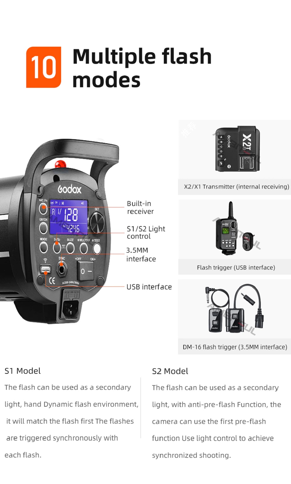 Đèn Flash studio Godox QT800II
