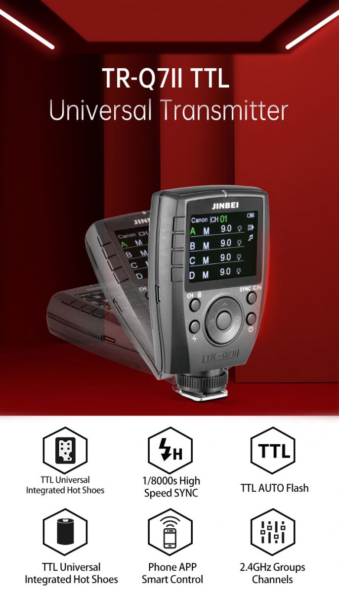 Trigger điều khiển đèn Jinbei TR-Q7II tích hợp