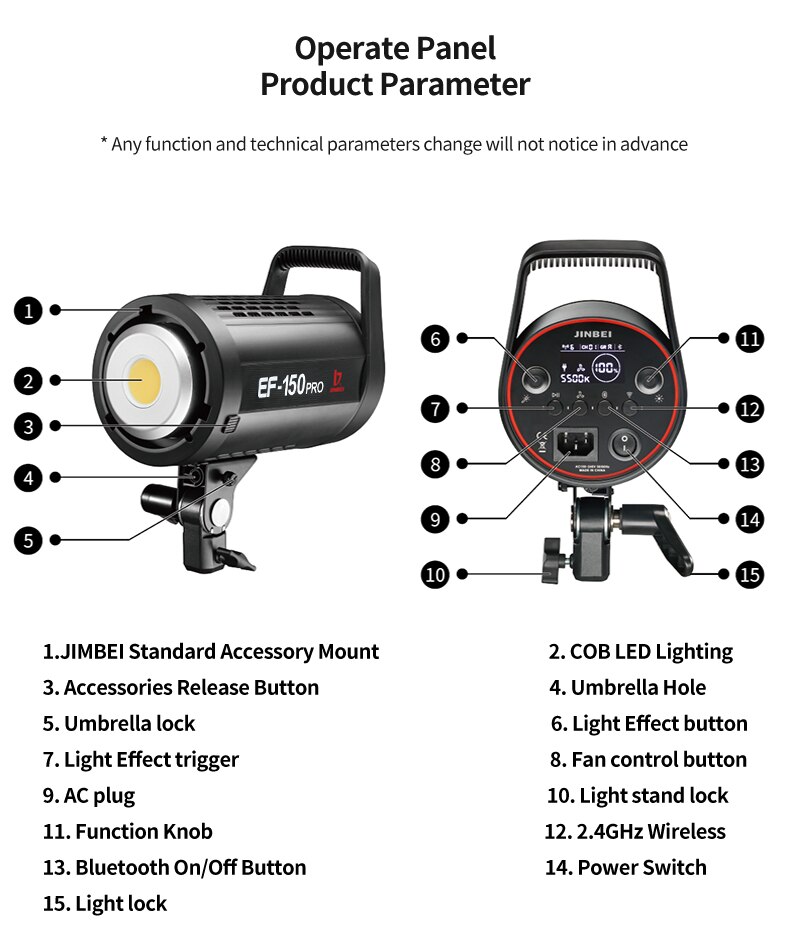 Đèn led Jinbei EFIII-150