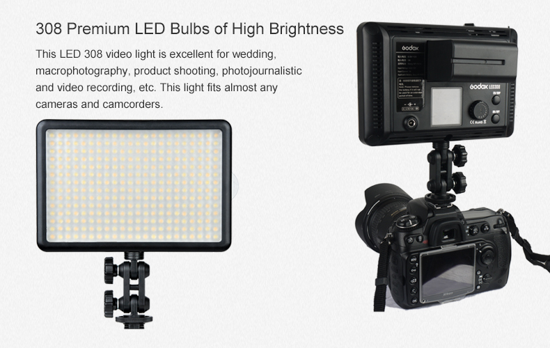 ĐÈN LED VIDEO GODOX 308C - 3200K- 5500K
