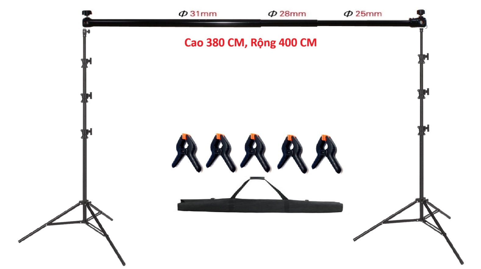 Giá Treo Phông Inox MZ3800 MD7 Cao 390cm, Rộng 400cm