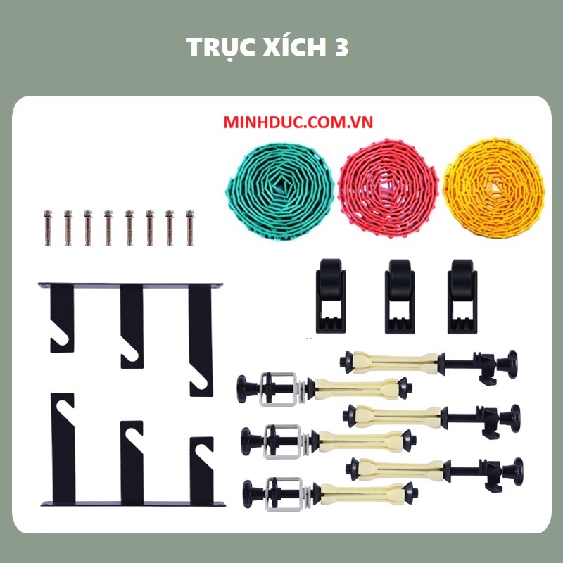 TRỤC KÉO PHÔNG XÍCH 3 CÙM XOÁY KHÔNG ỐNG