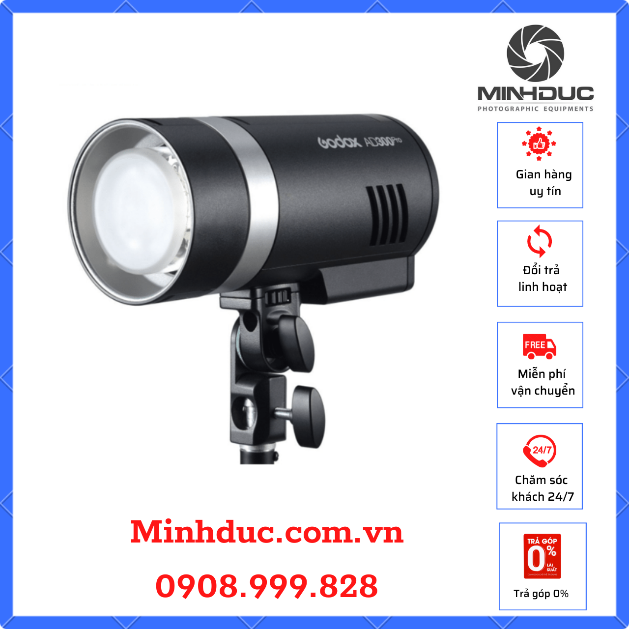 Đèn Flash Ngoại Trời Godox AD300 Pro Chính Hãng