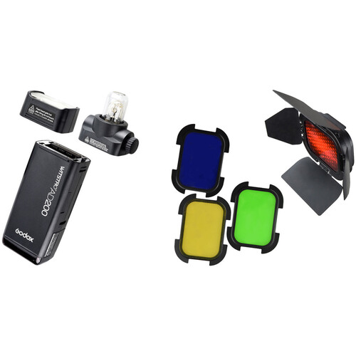 Combo Đèn Godox AD200 + Barndoors Kit BD-07