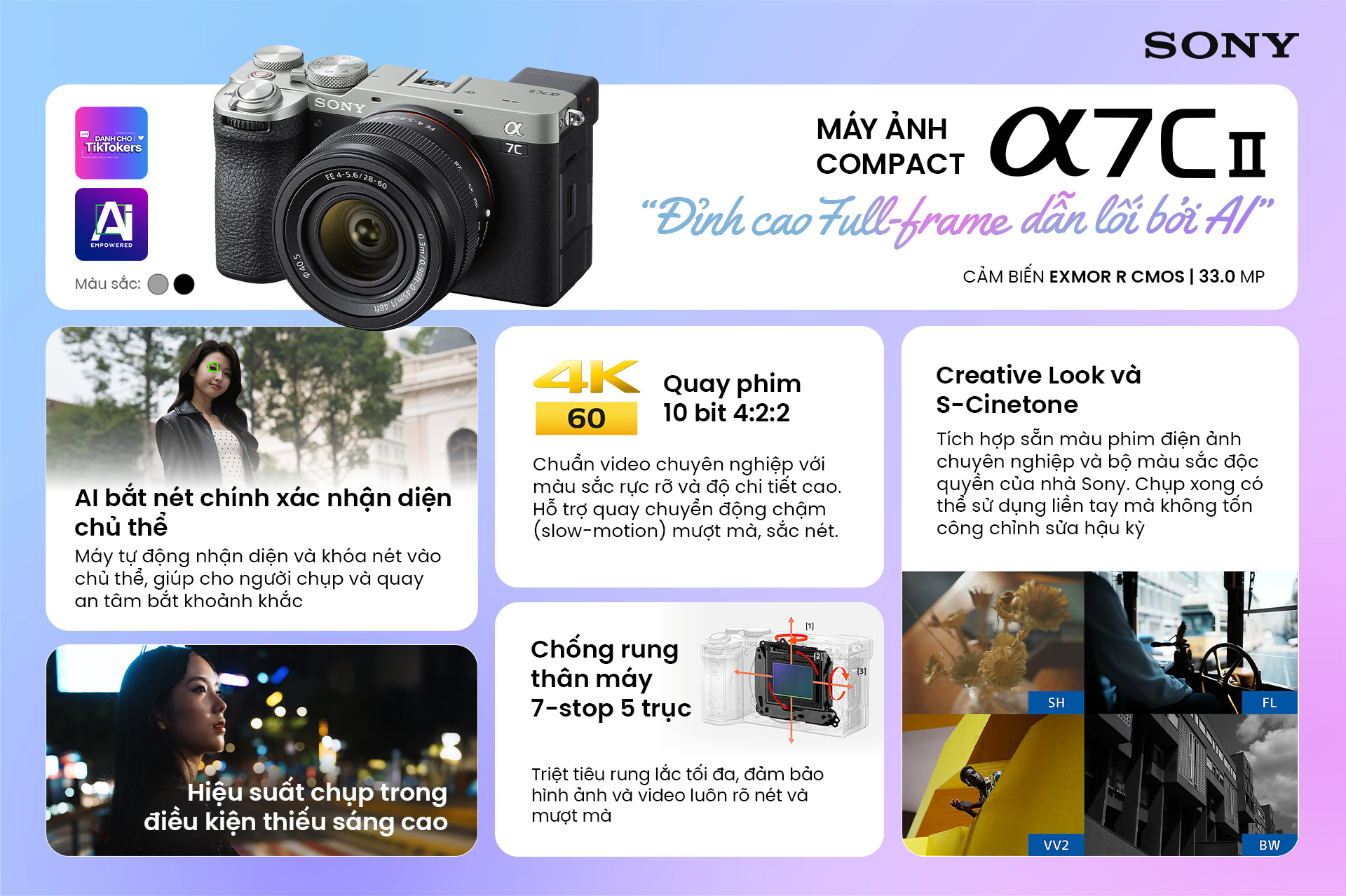 Máy Ảnh Sony Alpha 7C II (Silver)