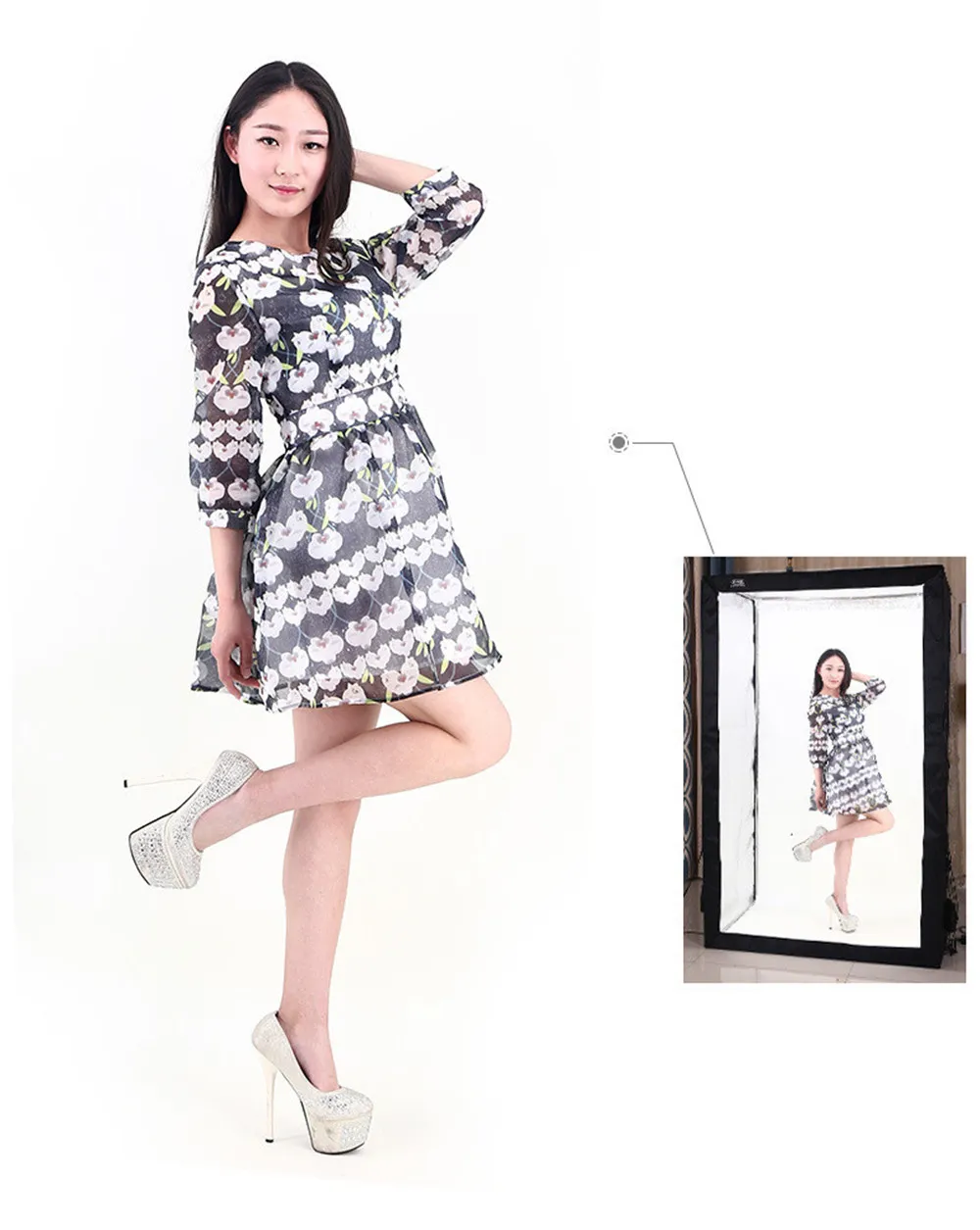 Hộp chụp sản phẩm, người mẫu thời trang cỡ lớn 130x100x200cm