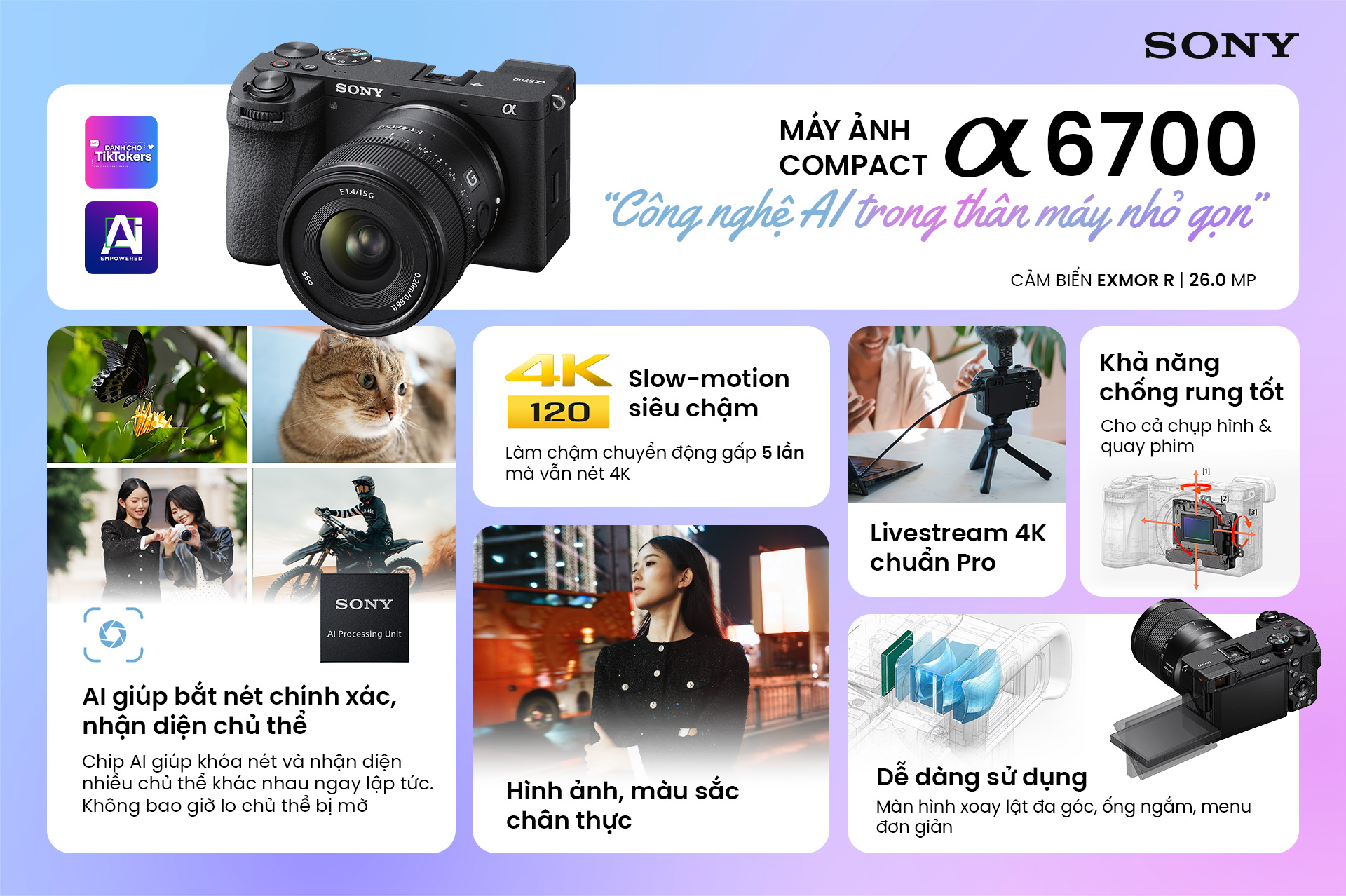 Máy Ảnh Sony a6700 + Lens Tamron 17-70mm f/2.8
