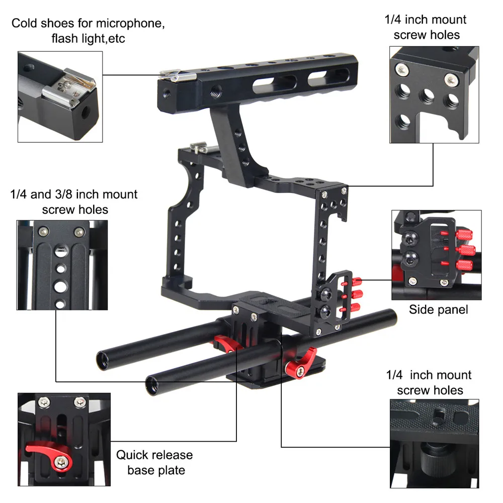 Tay cầm chống rung quay phim Yelangu camera Cage C5 - Handheld Stabilizer
