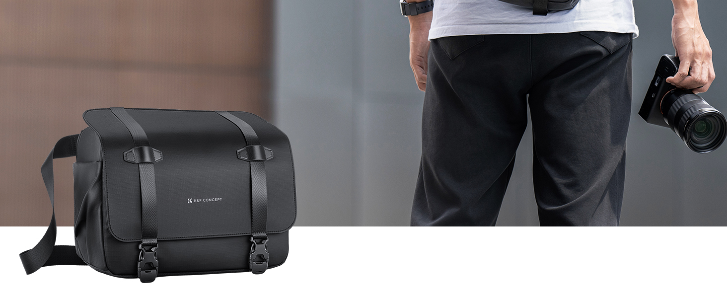 Túi đeo chéo máy ảnh KF KF13.163 ( Đen, 10L)
