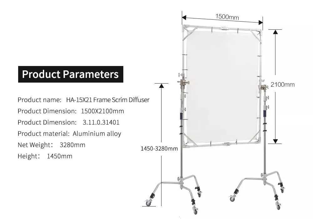 Bộ khung tản sáng Jinbei 150x210 cm ( chưa bao gồm chân )