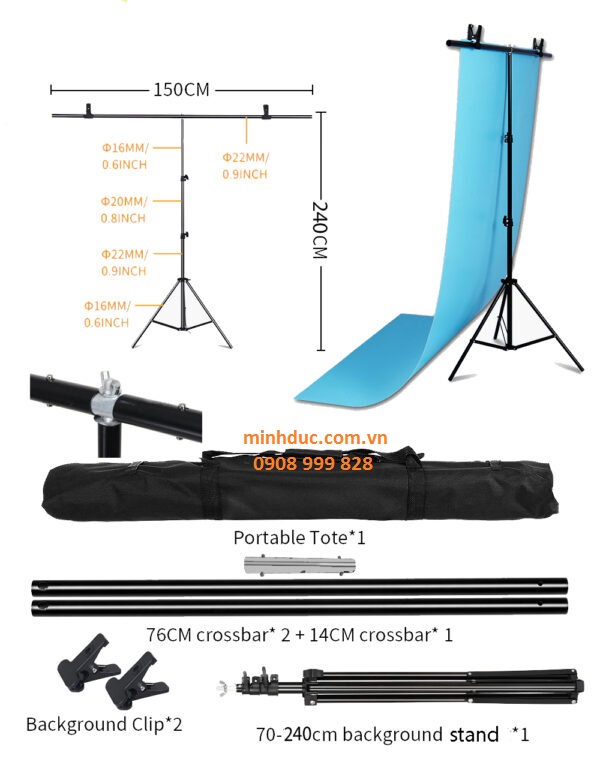 Khung treo phông nền chụp ảnh chữ T 150x240cm