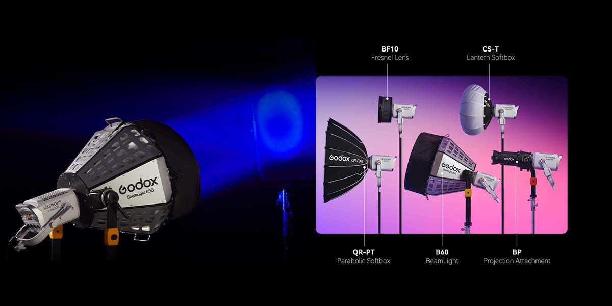 Đèn Godox LITEMONS LA600R RGB LED Monolight Kit (Black) kèm túi