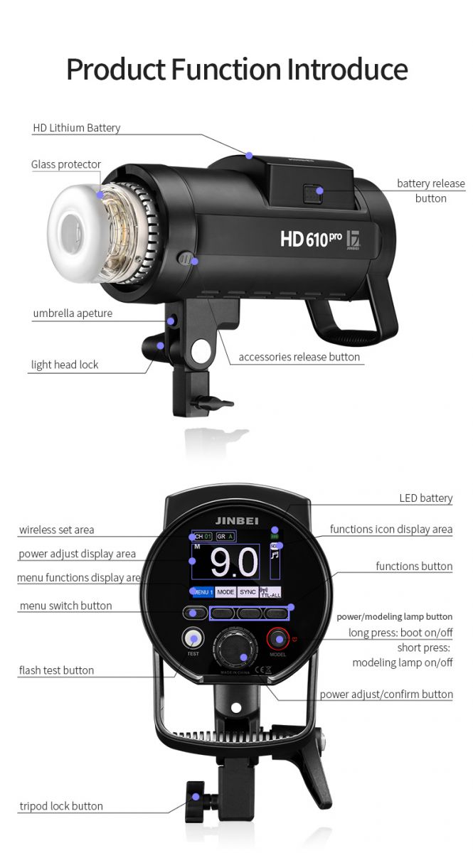 Đèn flash ngoại cảnh Jinbei HD 610 pro
