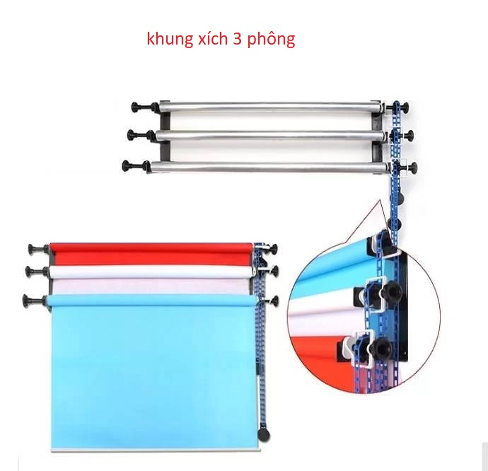 Khung treo phông 3 xích kèm thanh ngang 3m
