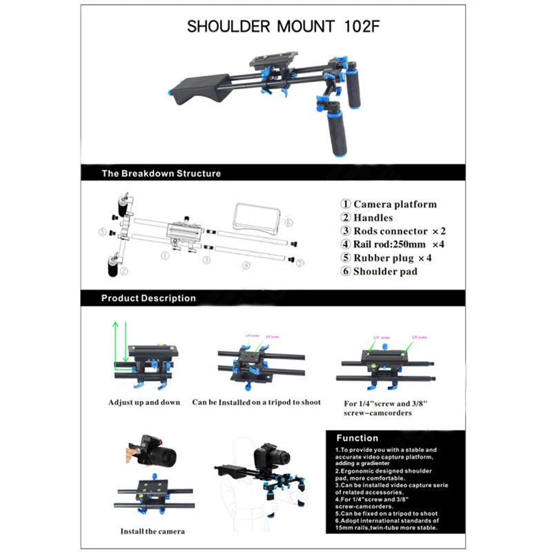 Bộ vác vai YELANGU - Shoulder Rig D2