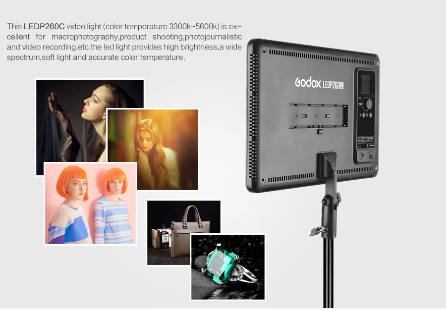 Led Godox P260C kèm Adapter