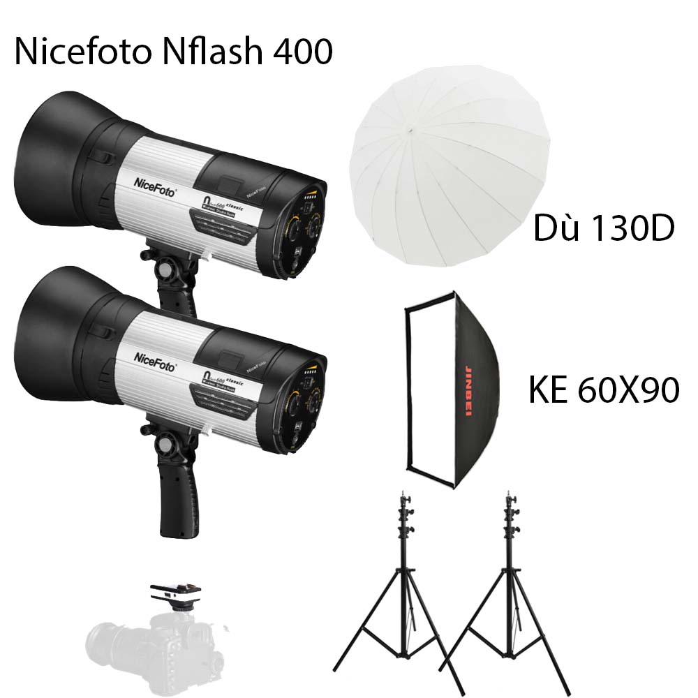 Combo đèn ngoại cảnh Nicefoto NFflash 400w kit 2